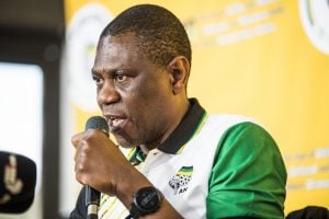 Deputy president Paul Mashatile escorted from stage after collapse